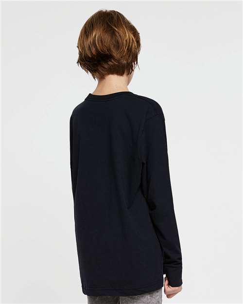 Navy Youth Fine Jersey Long Sleeve Tee - 6201