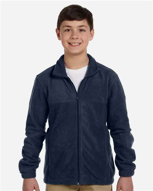 Navy Youth Full-Zip Fleece - M990Y