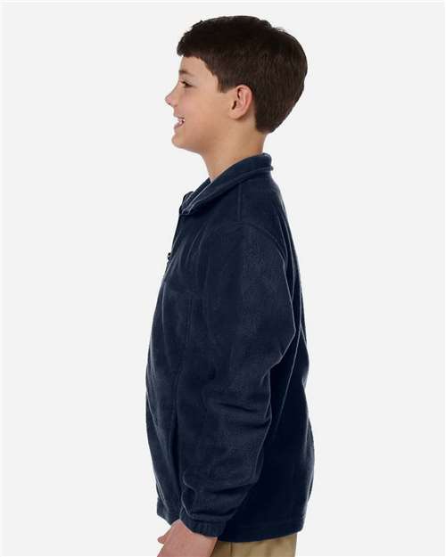 Navy Youth Full-Zip Fleece - M990Y