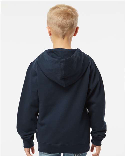 Navy Youth Midweight Full-Zip Hooded Sweatshirt - SS4001YZ