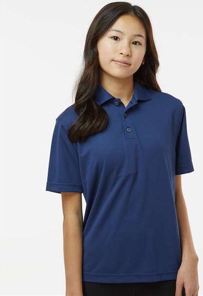 Navy Youth Saratoga Performance Mini Mesh Polo - 108Y