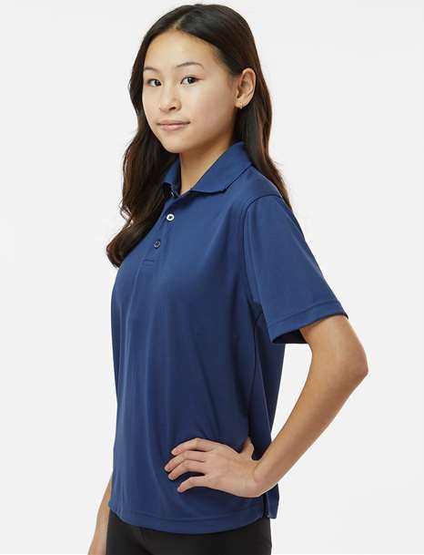 Navy Youth Saratoga Performance Mini Mesh Polo - 108Y