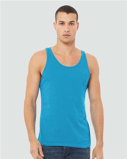 Neon Blue Heather CVC Tank - 3480CVC