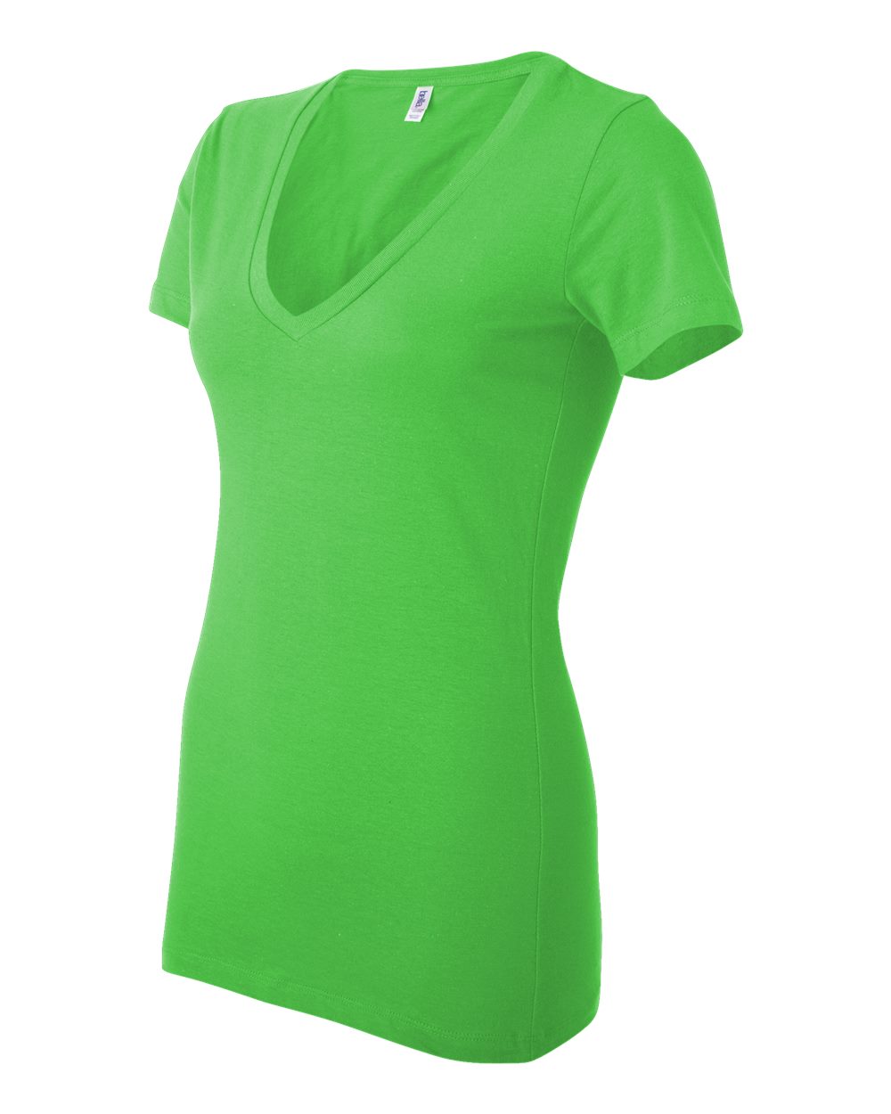 Neon Green Women’s Jersey Deep V-Neck Tee - 6035