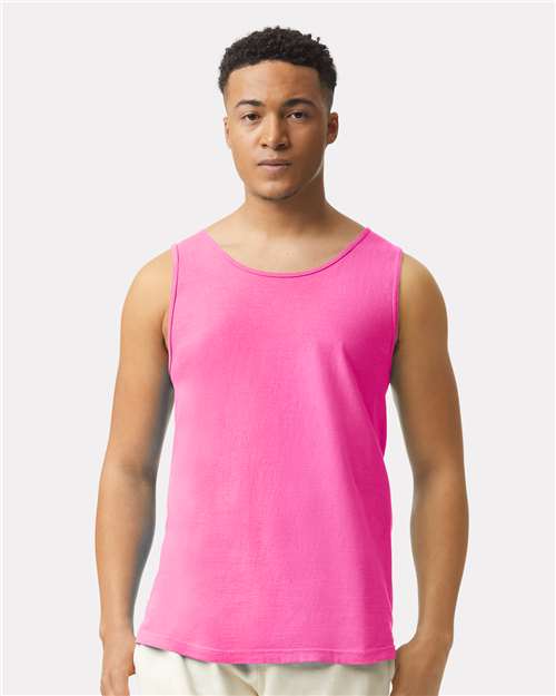 Neon Pink Garment-Dyed Heavyweight Tank Top - 9360
