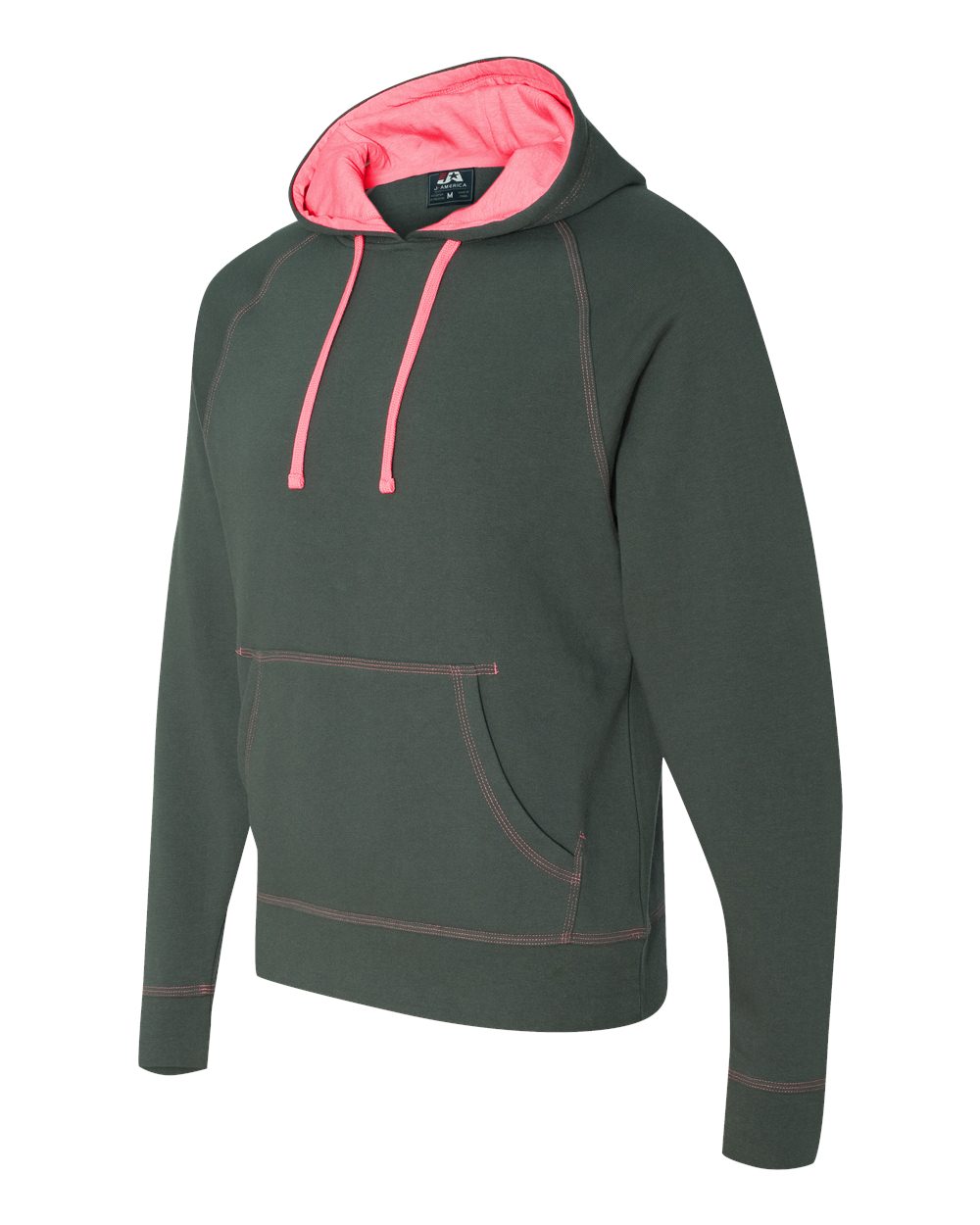 Neon Pink Shadow Fleece Hooded Sweatshirt - 8883