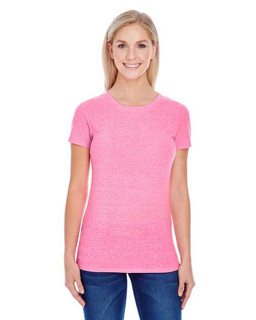 Neon Pink Triblend Women's Tri-Blend Short-Sleeve T-Shirt - 202A