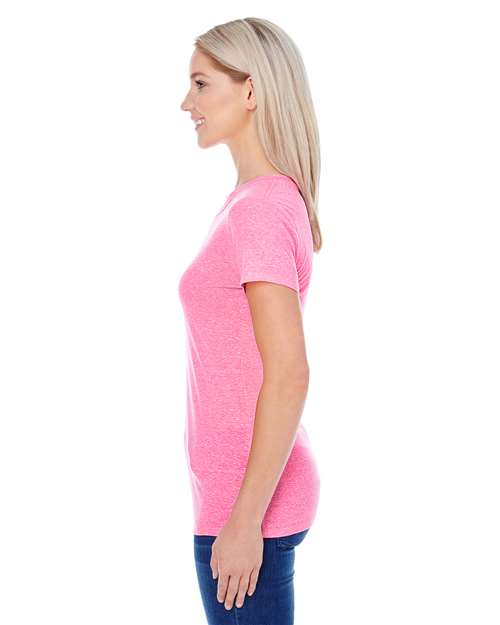 Neon Pink Triblend Women's Tri-Blend Short-Sleeve T-Shirt - 202A