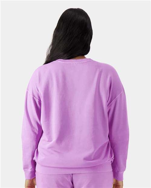 Neon Violet Garment-Dyed Lightweight Fleece Crewneck Sweatshirt - 1466