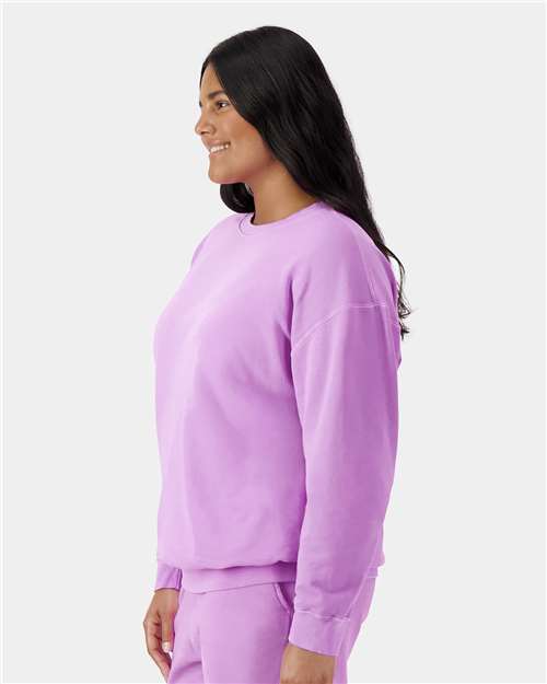 Neon Violet Garment-Dyed Lightweight Fleece Crewneck Sweatshirt - 1466