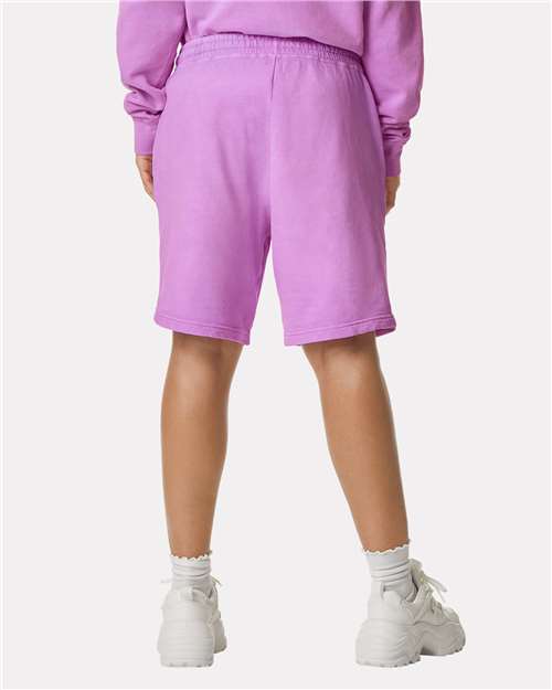 Neon Violet Garment-Dyed Lightweight Fleece Sweat Shorts - 1468