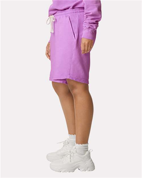 Neon Violet Garment-Dyed Lightweight Fleece Sweat Shorts - 1468