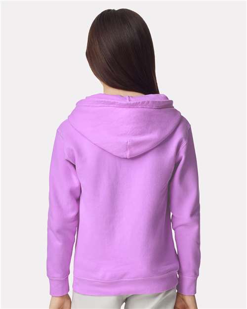 Neon Violet Garment-Dyed Youth Lightweight Fleece Hooded Sweatshirt - 1467Y