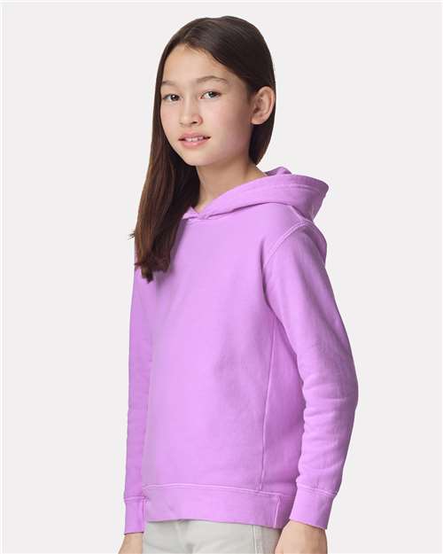 Neon Violet Garment-Dyed Youth Lightweight Fleece Hooded Sweatshirt - 1467Y