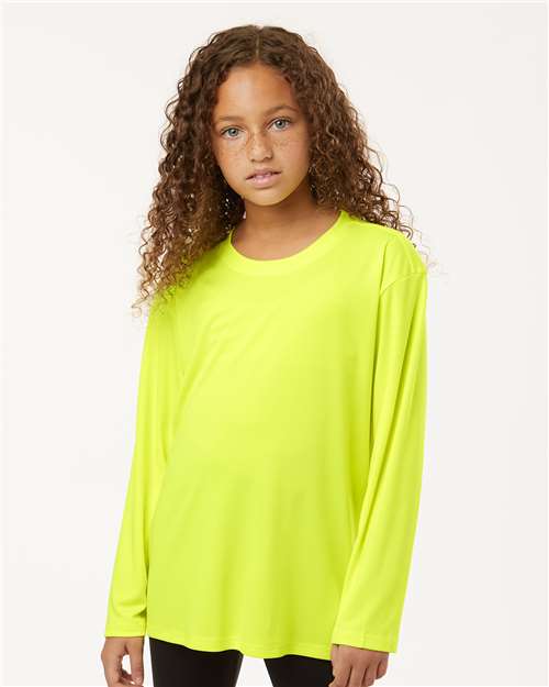 Neon Yellow Pro-Lock Youth Performance Long Sleeve T-Shirt - 48400Y