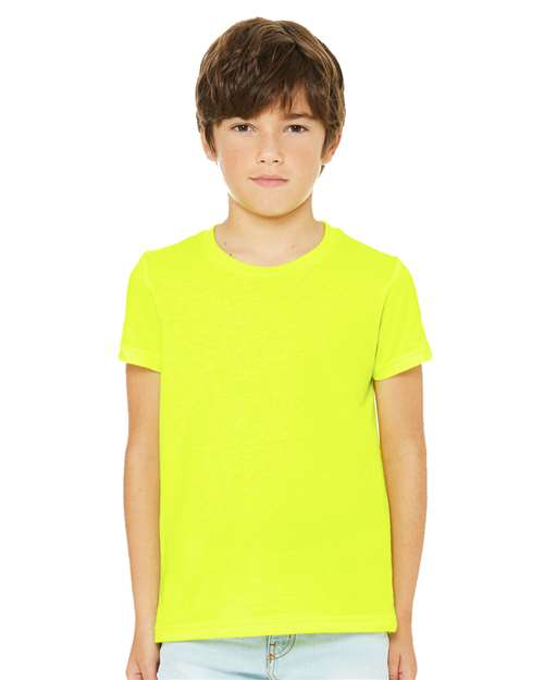 Neon Yellow Youth CVC Jersey Tee - 3001YCVC