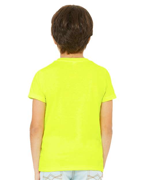 Neon Yellow Youth CVC Jersey Tee - 3001YCVC