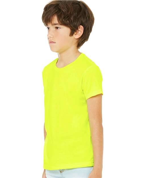 Neon Yellow Youth CVC Jersey Tee - 3001YCVC