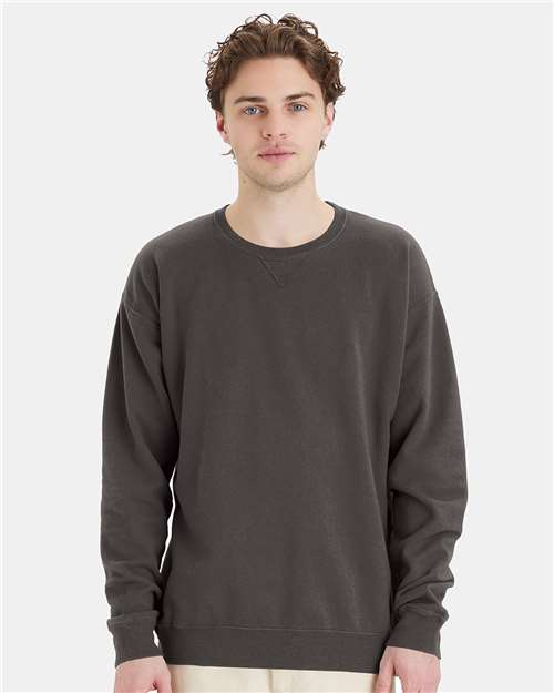New Railroad Grey Garment-Dyed Crewneck Sweatshirt - GDH400