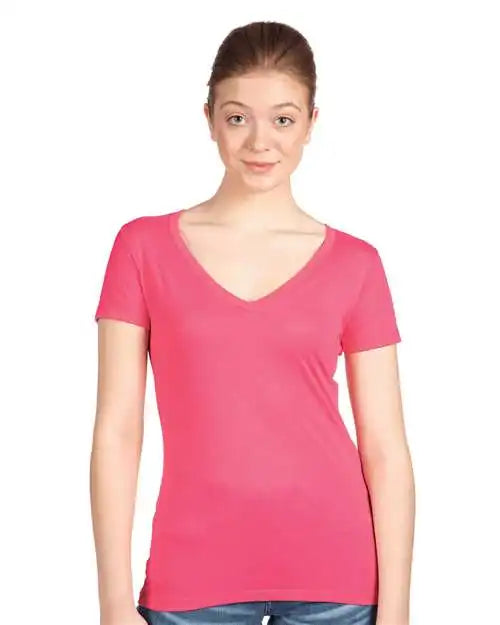 Next Level 1540 Women’s Ideal V-neck T-shirt - Hot Pink