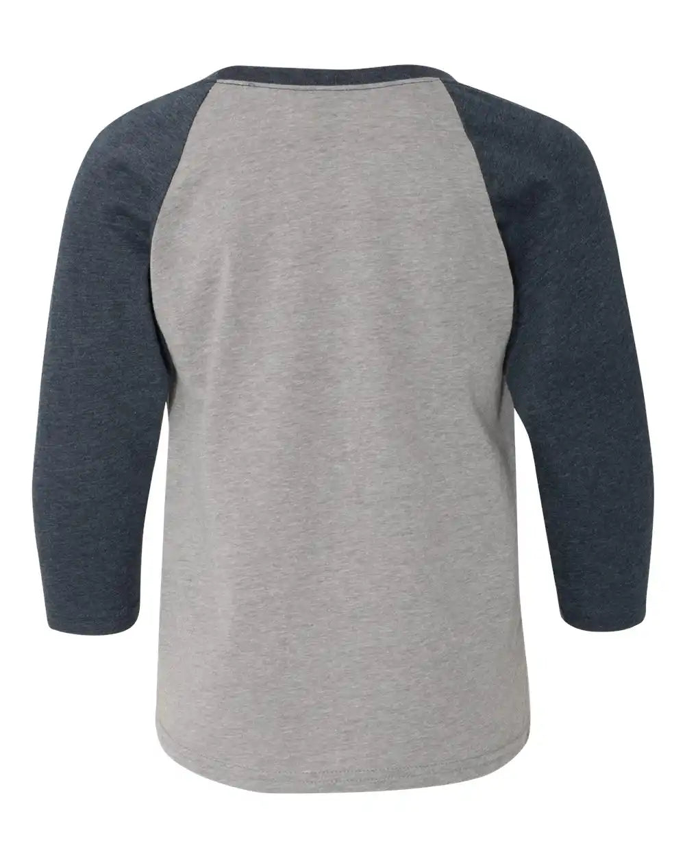 Next Level 3352n Youth Cvc Three-quarter Sleeve Raglan T-shirt - 3352 - Midnight Navy Sleeves Dark Heather Grey Body
