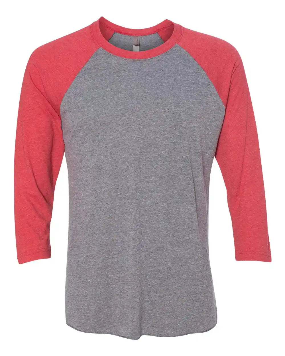 Next Level 6051 Triblend Three-quarter Raglan T-shirt - Vintage Red Sleeves Premium Heather Body