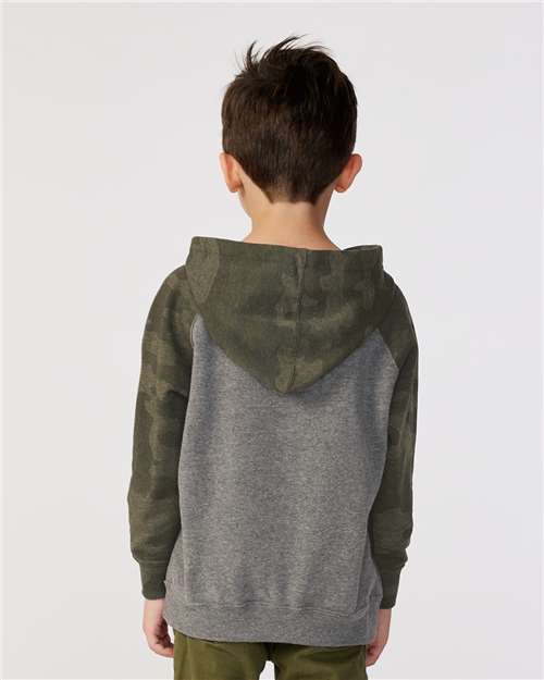 Nickel Heather/ Forest Camo Toddler Special Blend Hooded Raglan Sweatshirt - PRM10TSB