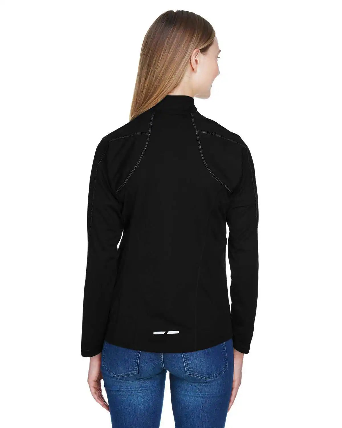North End 78187 Ladies’ Radar Quarter-zip Performance Long-sleeve Top - Black