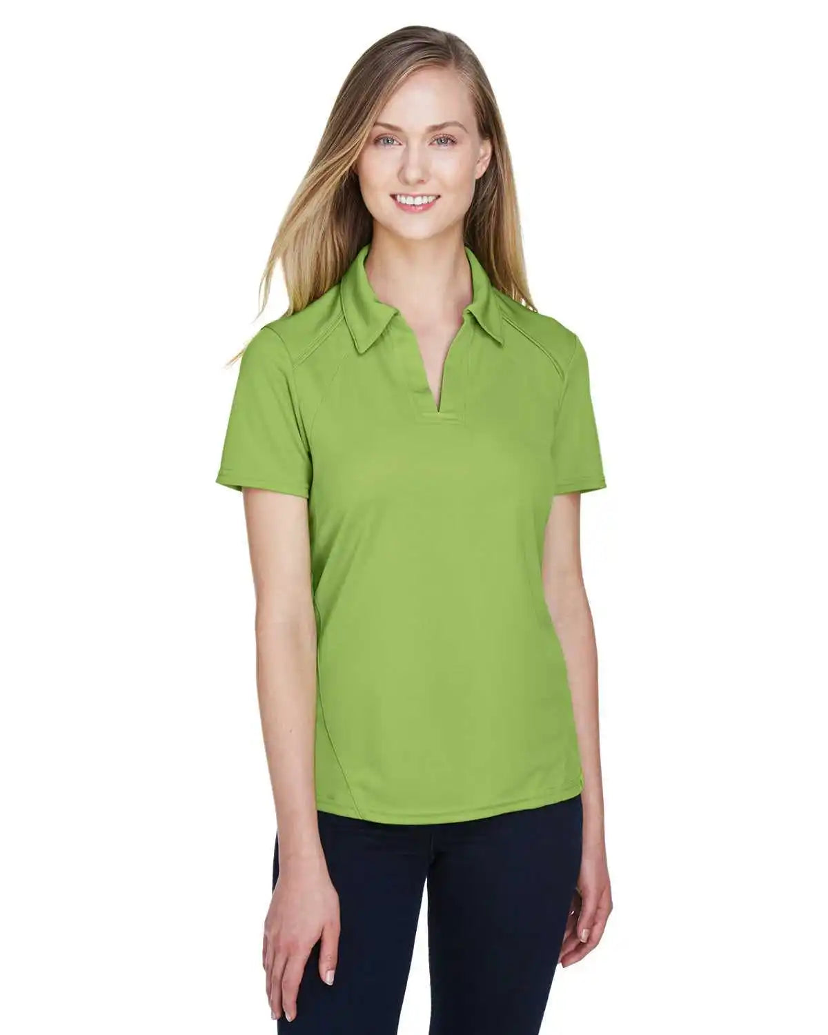 North End 78632 Ladies’ Recycled Polyester Performance Pique Polo - Cactus Green