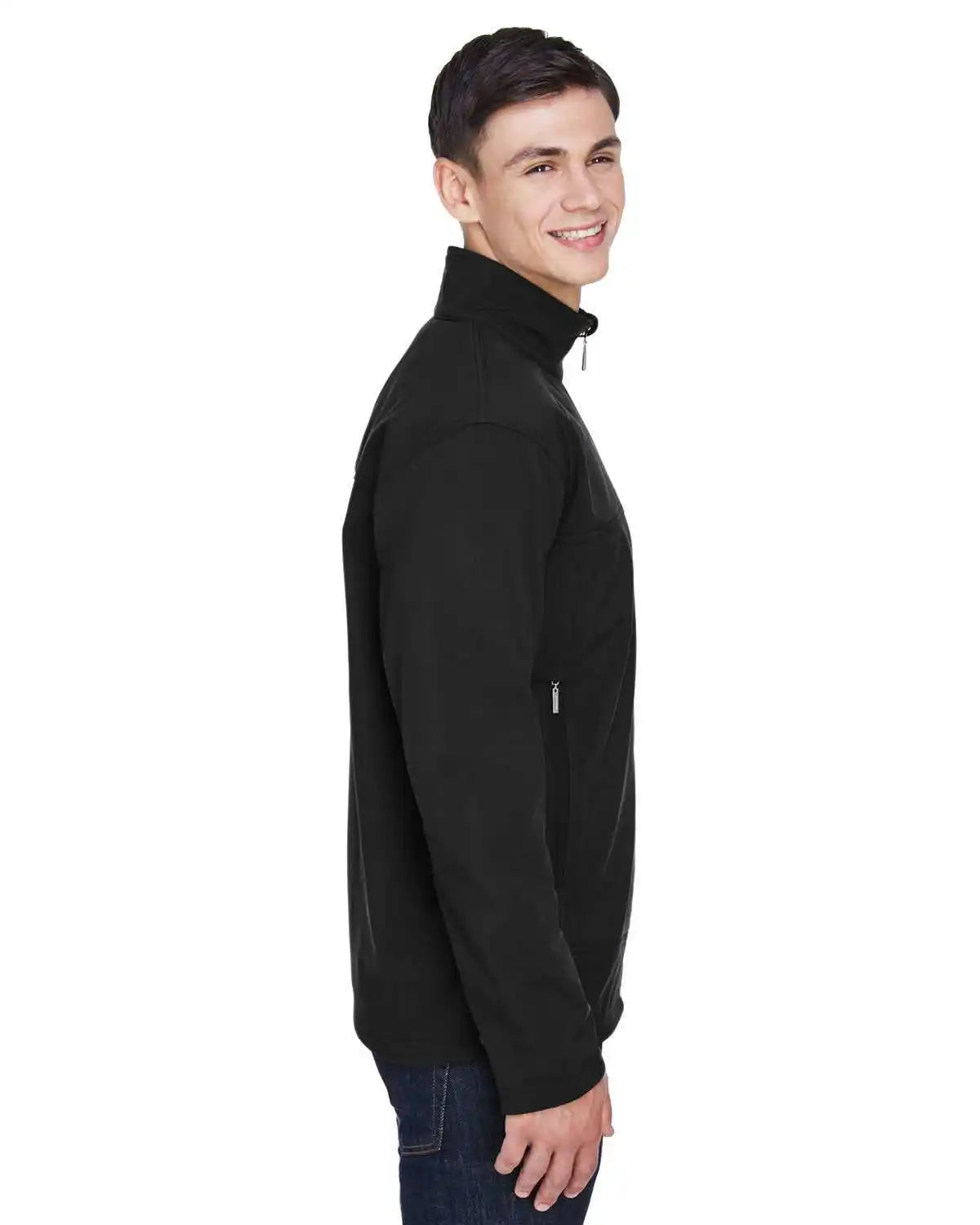 North End 88099 Men’s Three-layer Fleece Bonded Performance Soft Shell Jacket - Black - Adult s
