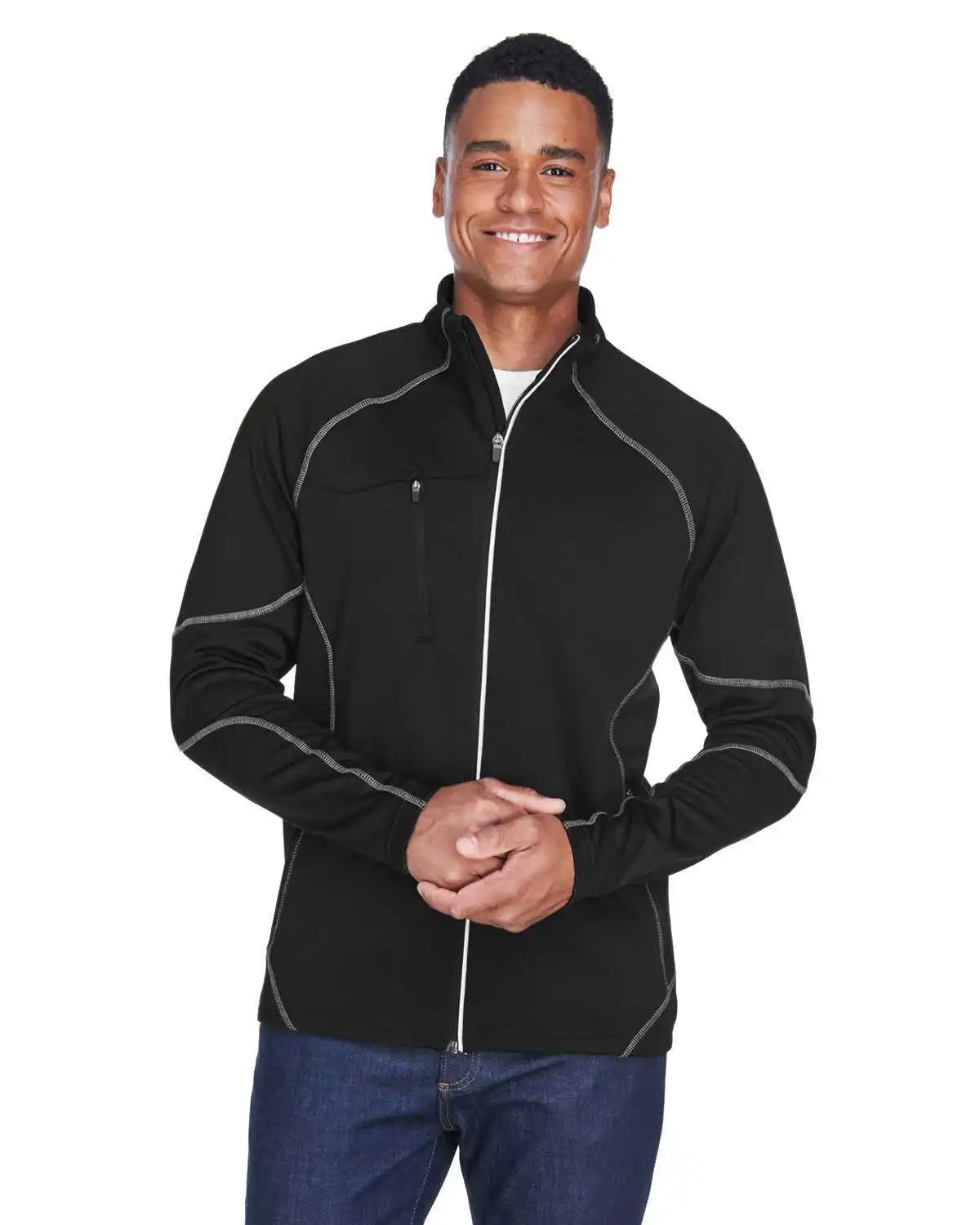 North End 88174 Men’s Gravity Performance Fleece Jacket - Black