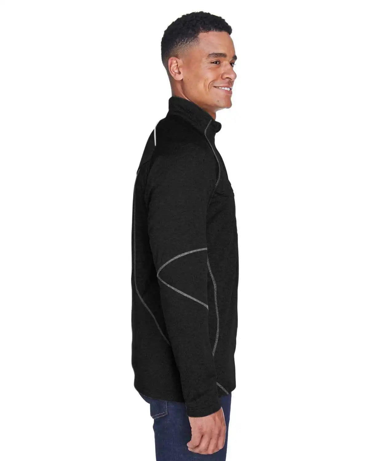 North End 88175 Adult Catalyst Performance Fleece Quarter-zip - Black