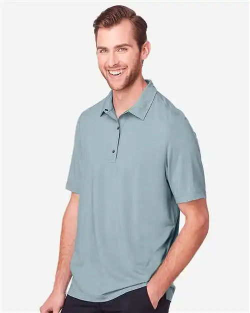 North End Ne100 Men’s Jaq Snap-up Stretch Performance Polo - Opal Blue