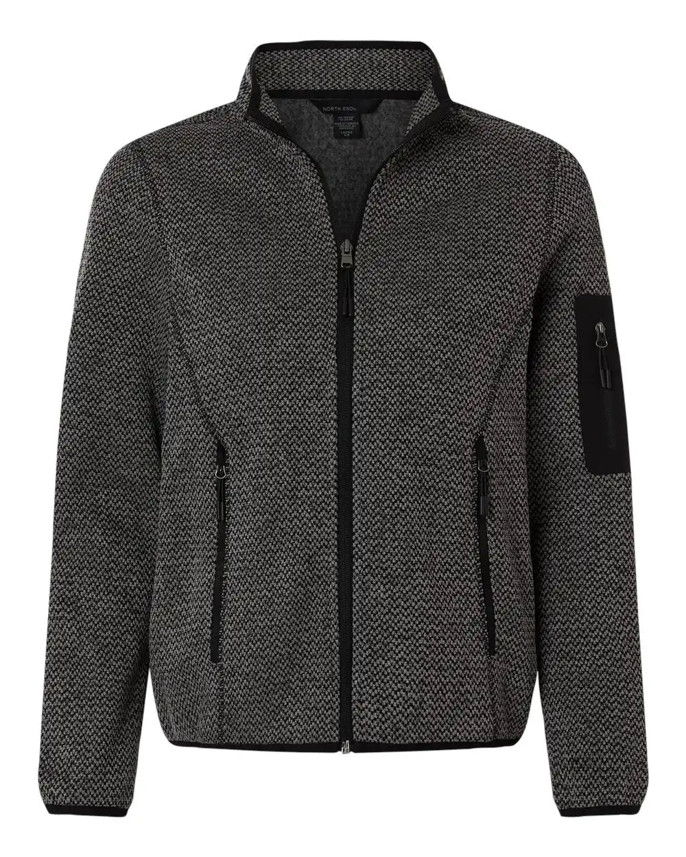 North End Ne730w Women’s Jasper Full-zip Fleece Jacket - Black Grey - Black/ / Xs