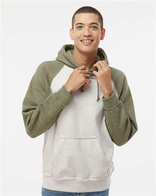 Oatmeal Heather/ Army Heather Vintage Heather Hooded Sweatshirt - 8885