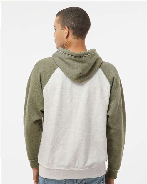 Oatmeal Heather/ Army Heather Vintage Heather Hooded Sweatshirt - 8885