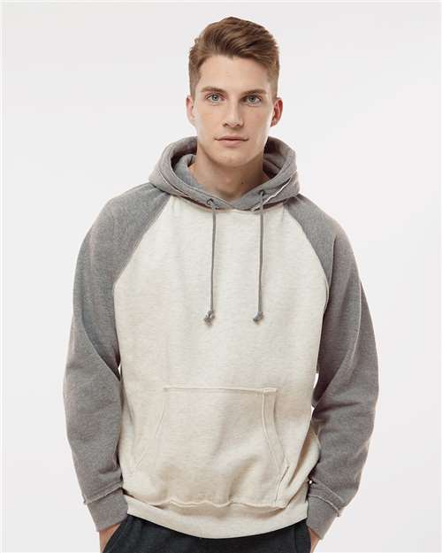 Oatmeal Heather/ Smoke Heather Vintage Heather Hooded Sweatshirt - 8885