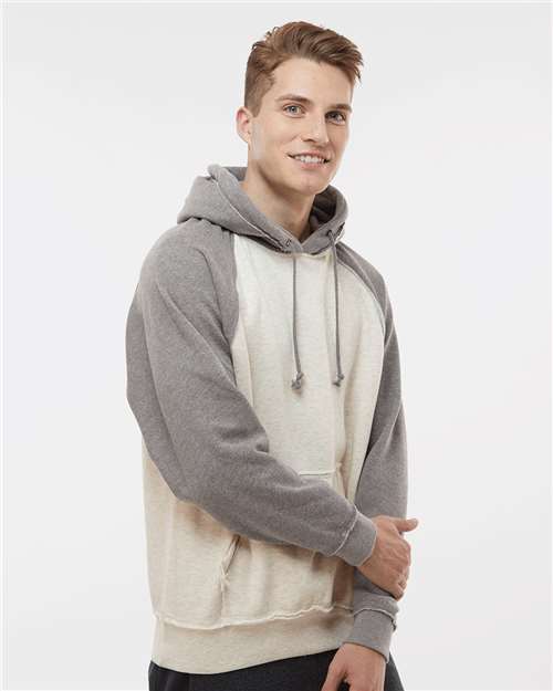 Oatmeal Heather/ Smoke Heather Vintage Heather Hooded Sweatshirt - 8885