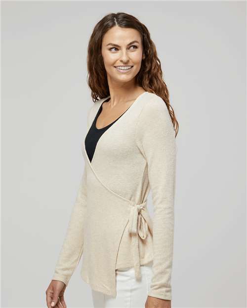 Oatmeal Heather Women's Cuddle Wrap Top - BW1301