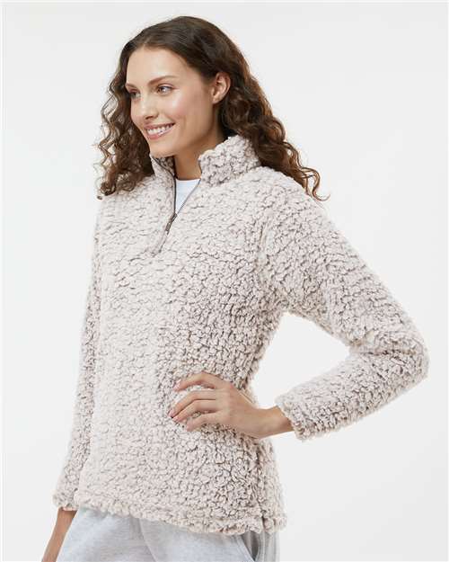Oatmeal Heather Women’s Epic Sherpa Quarter-Zip Pullover - 8451