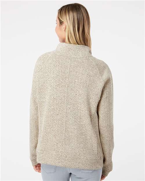 Oatmeal Herringbone Women's Traverse Full-Zip Sweater - 8716