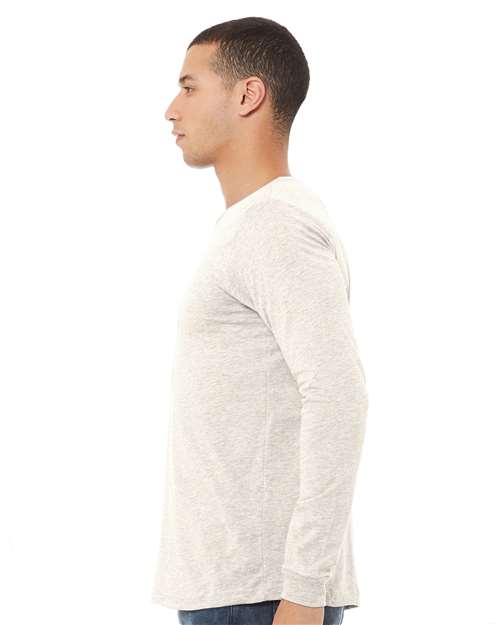 Oatmeal Triblend Triblend Long Sleeve Tee - 3513