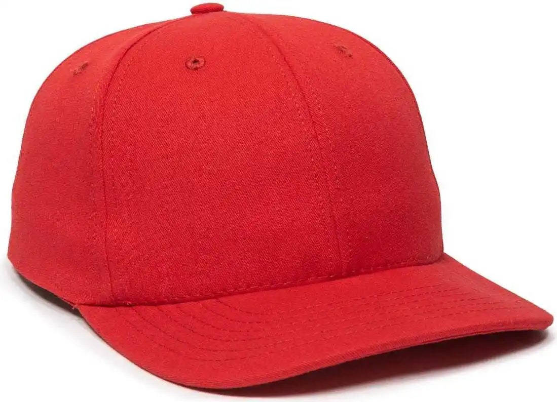 Oc Sports Am-101 Usa Made Solid Back Cap - Red - 6 7/8’’ - 7 1/2’’
