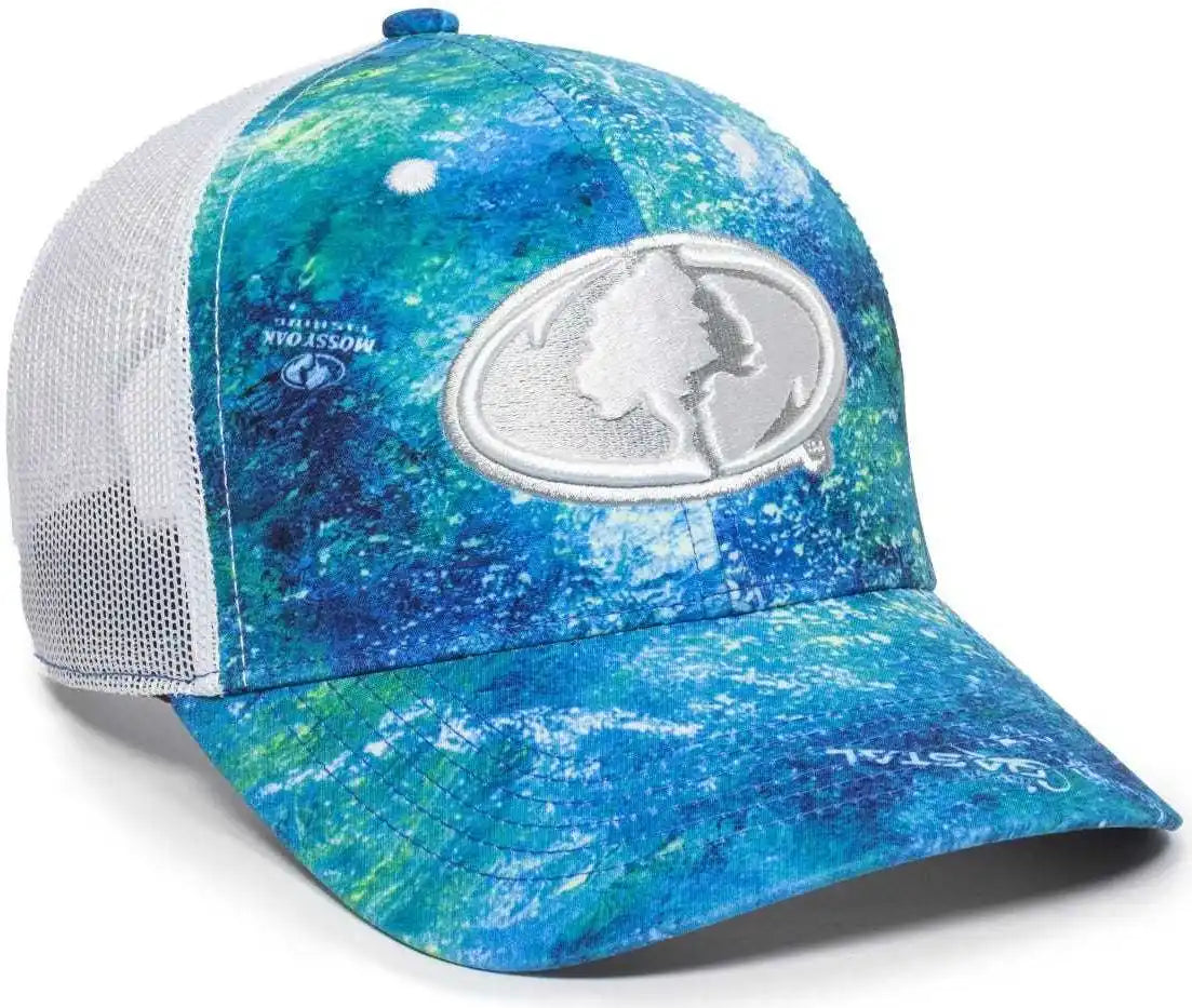 Oc Sports Mofs49a Mossey Oak Fishing Cap Mesh Back - Mossy Elements Coastal Inshore White - 6 7/8’’ - 7 1/2’’