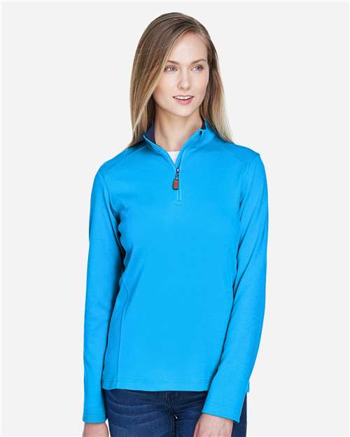 Ocean Blue/ Navy/ Ocean Blue Women's DRYTEC20™ Performance Quarter-Zip Pullover - DG479W