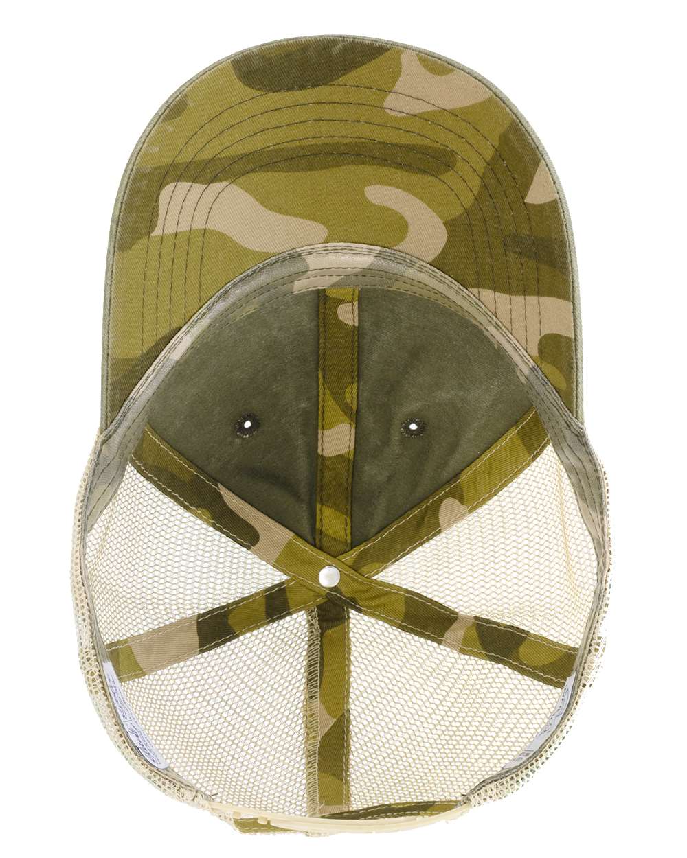 Olive/ Camo Women's Washed Mesh-Back Cap - TESS