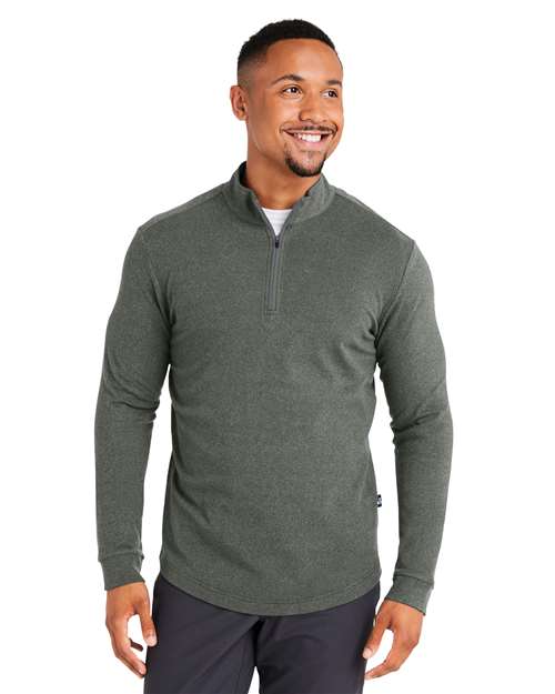 Olive/ Grey Heather Emery Quarter-Zip Pullover - SWE500