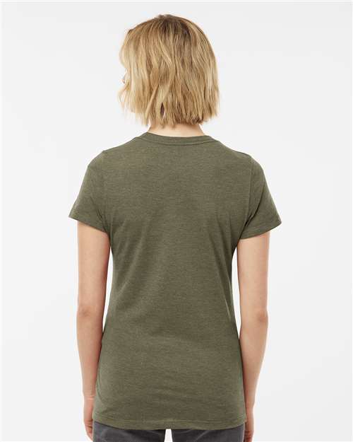 Olive Heather Women's Premium Cotton Blend T-Shirt - 542