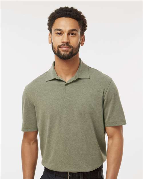 Olive Strata Melange Blend Polo - A590