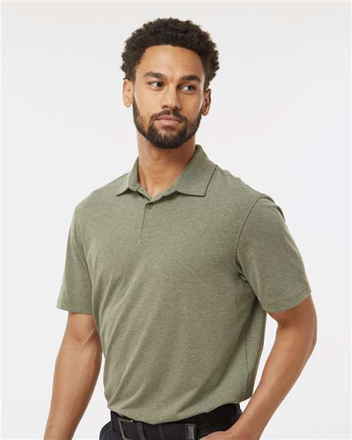 Olive Strata Melange Blend Polo - A590